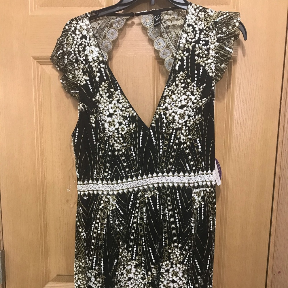 NWT glitter knee length gown